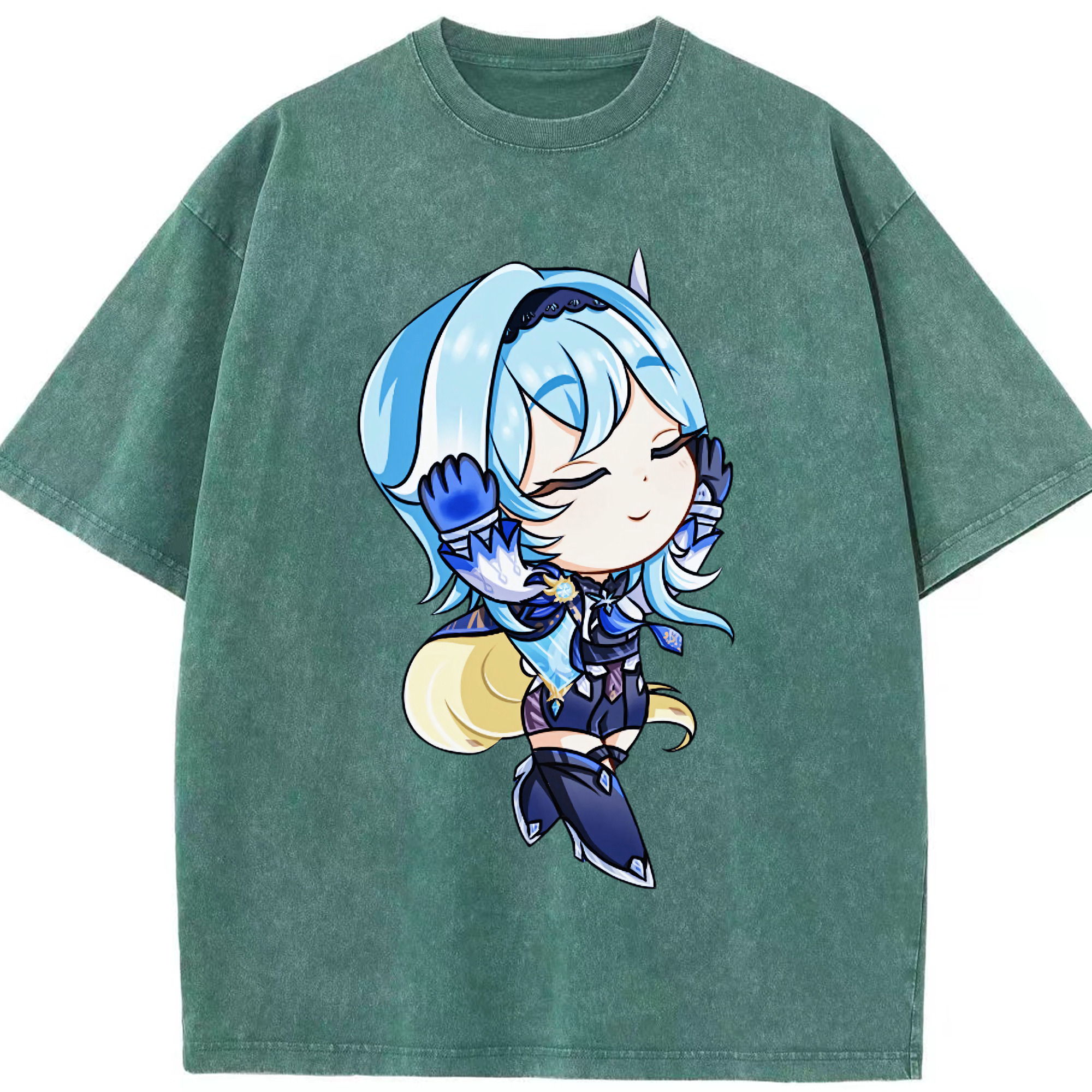 げんし神 优菈 ゆうら genshin Yūra 綿100% ヴィンテージ風 半袖Tシャツ（フロントプリント）
